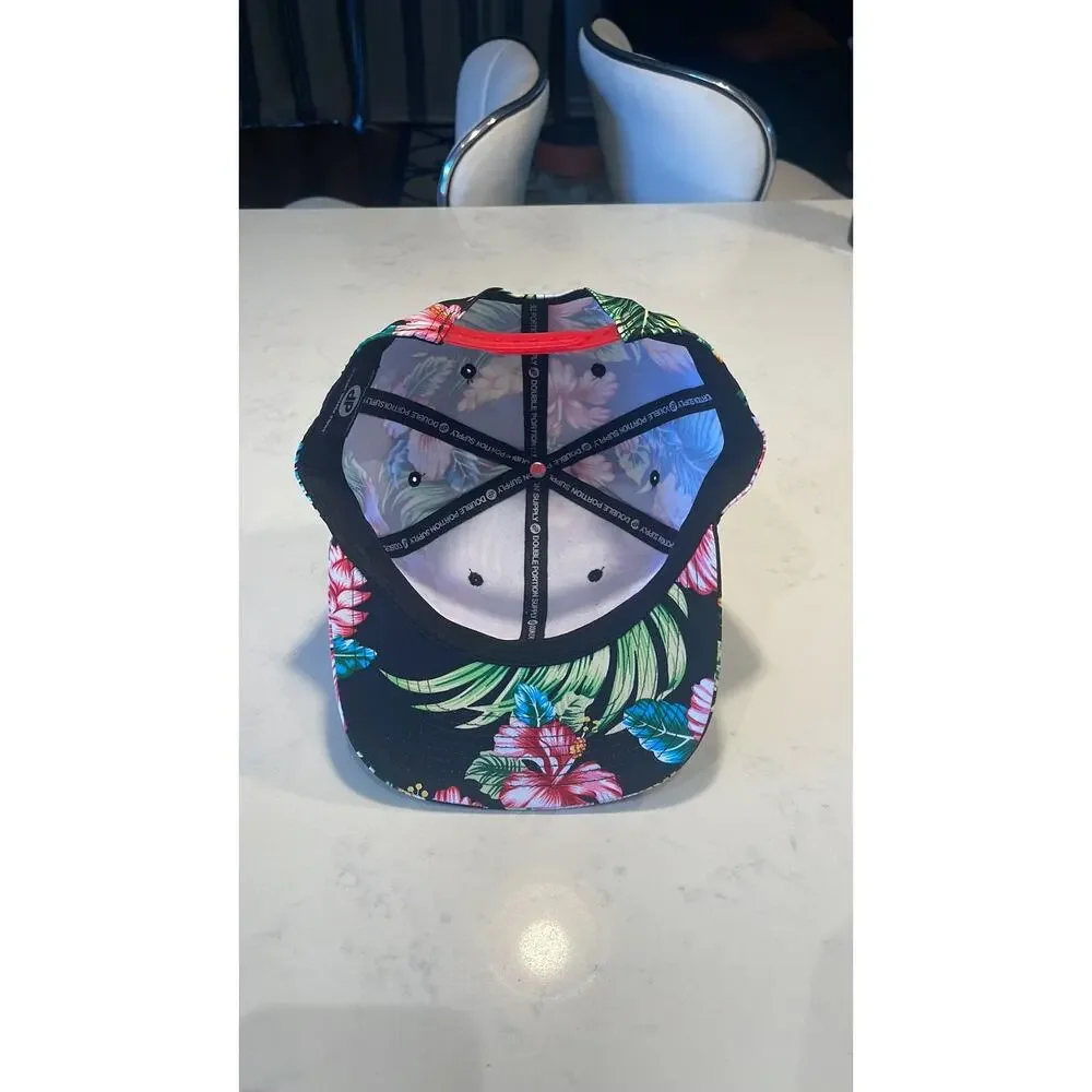 ANXD Aloha Embroidered Tropical Pink Green Hawaiian Hat Cap Flat Brim Snapback - Picture 6 of 7